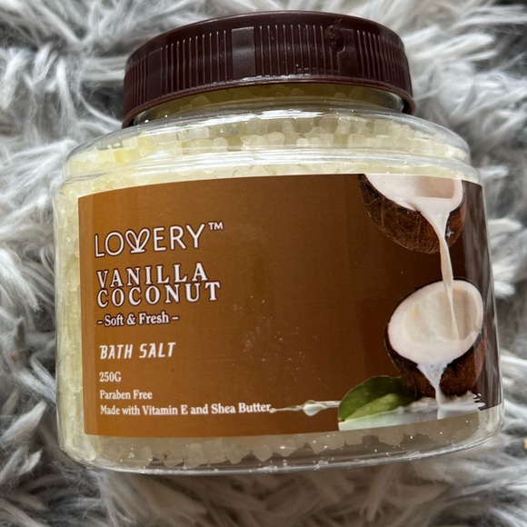 Lovery vanilla coconut bath salts, 250g, paraben free, made with shea butter - Picture 3 of 3